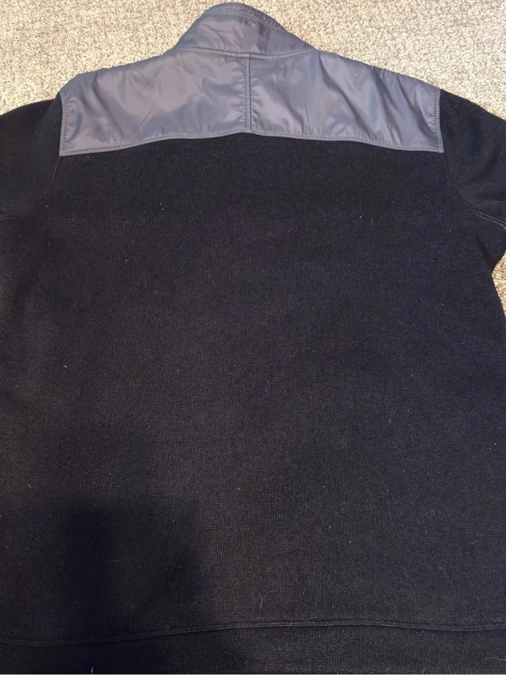 North Face Gordon Anza Sweater Fleece Jacket Mens Medium Black Gray Full Zip